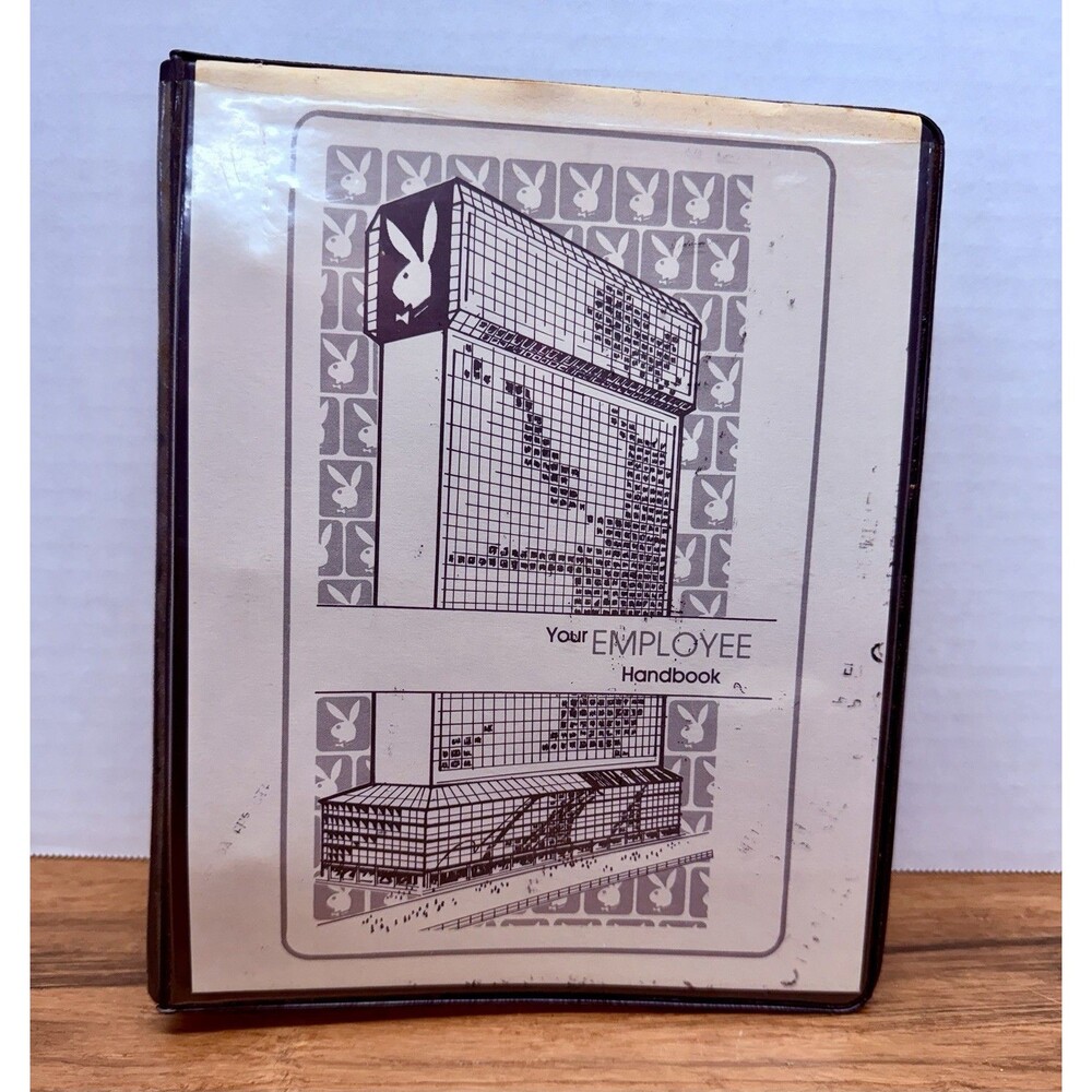 70'S Rare Vintage PLAYBOY CLUB Casino Employee Handbook Binder Hugh Hefner Bunny